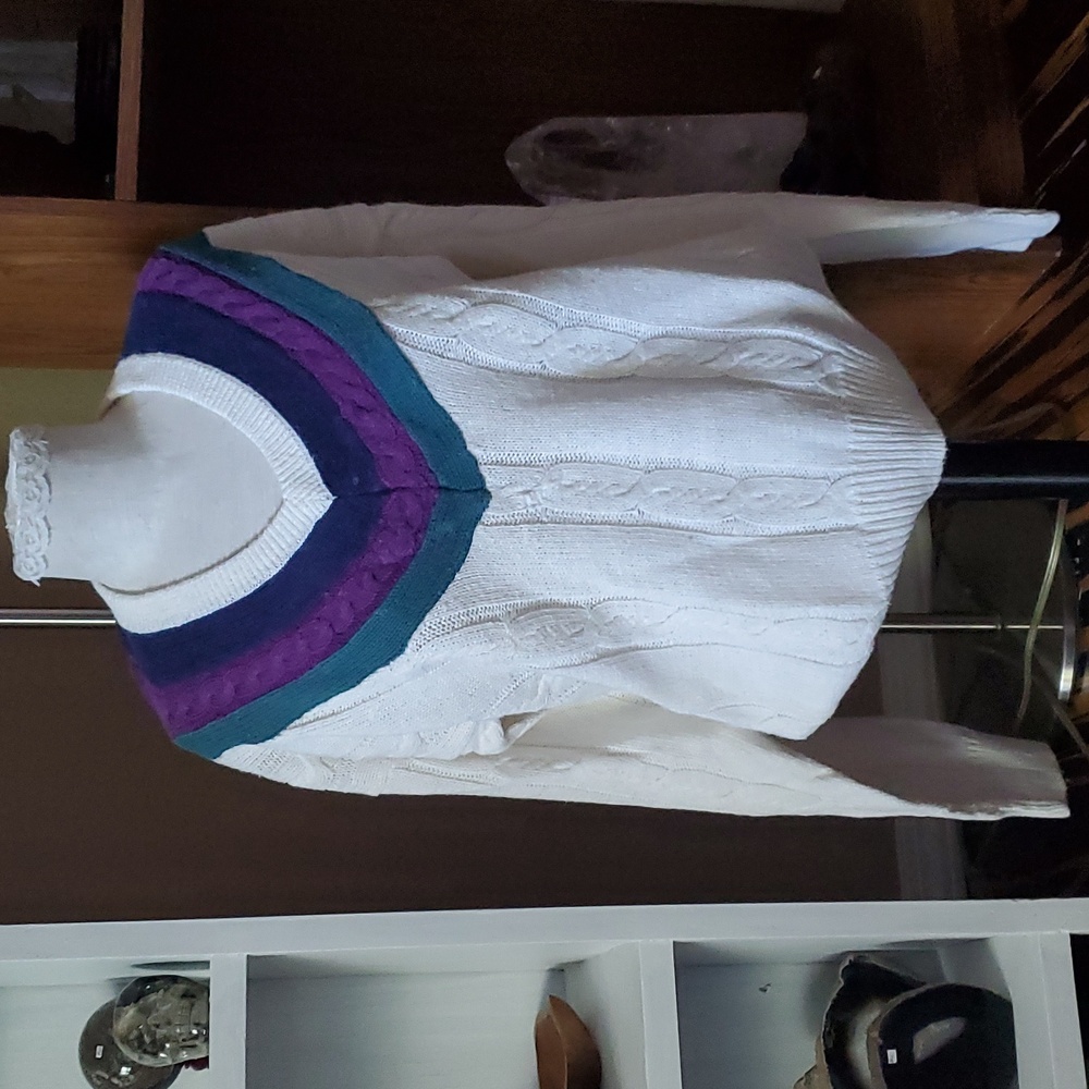 Cream v-neck sweater